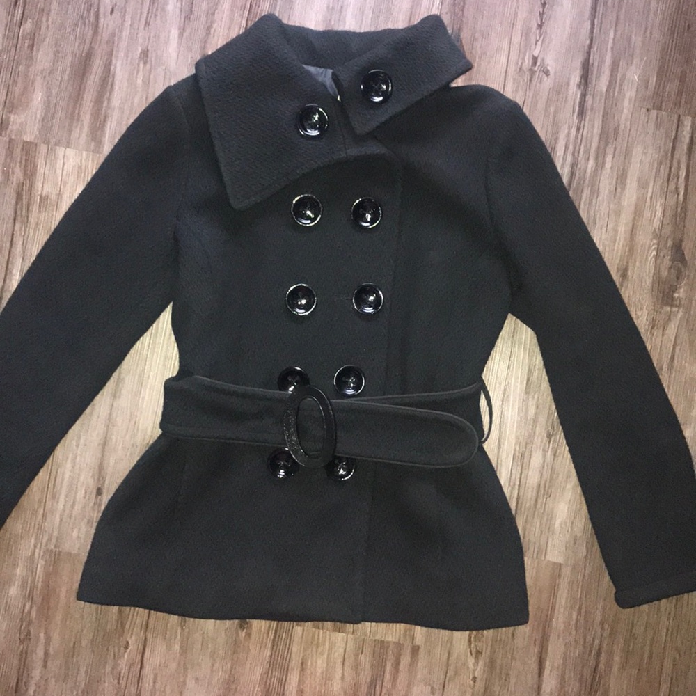 ♠️SOIA & KYO♠️WOOL COAT WITH ASYMMETRICAL COLLAR♠️